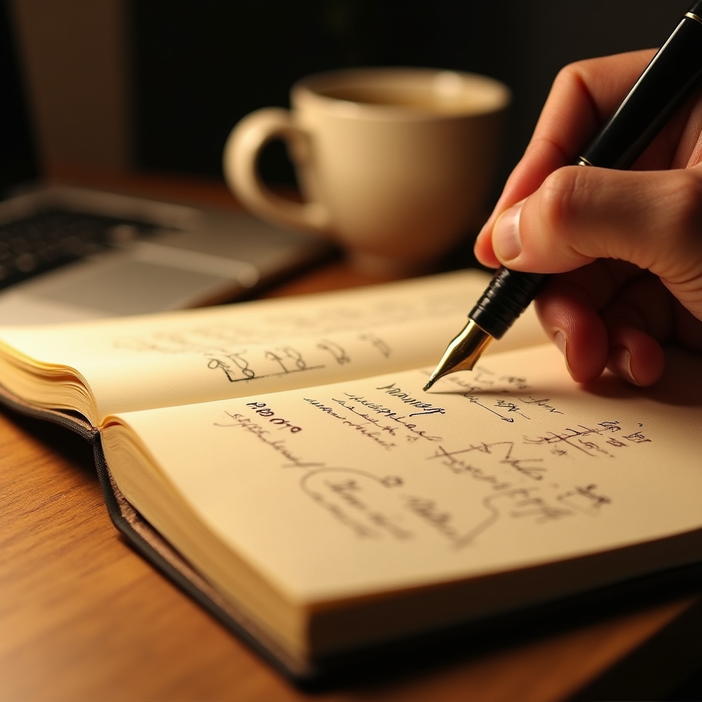 Handschriftliche Notizen während eines Wissensinterviews